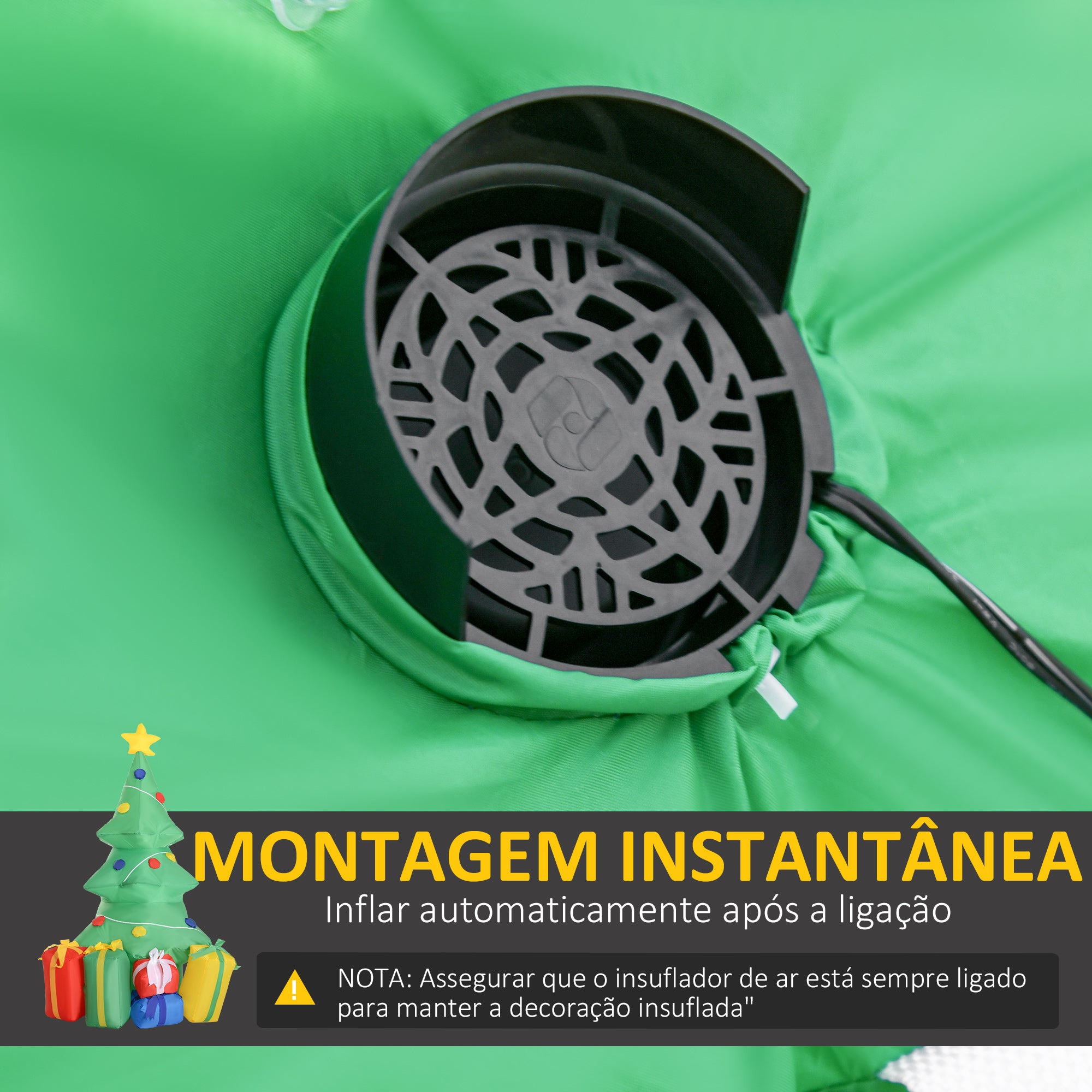 Árvore de Natal Insuflável 1,5 m Multicor 65x75x150 cm