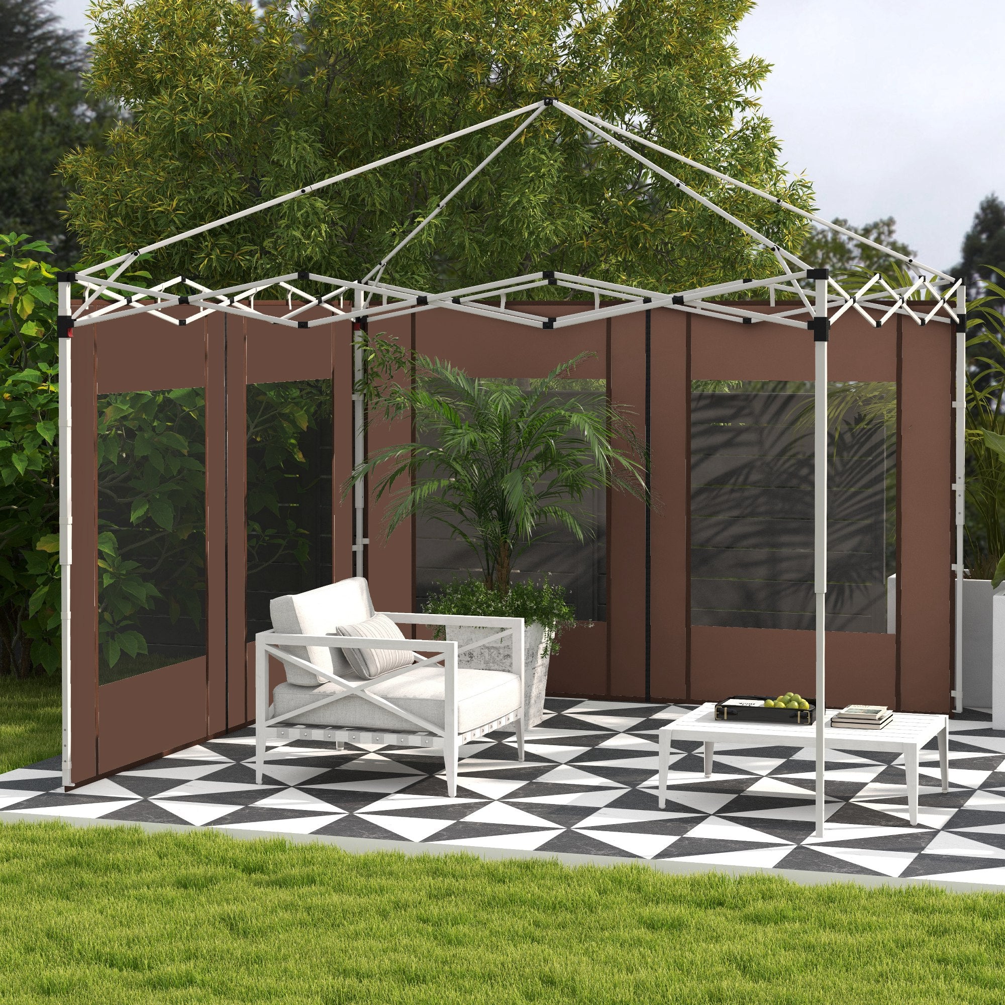 Paredes Laterais de Substituição 295x195 cm Cor Marrom