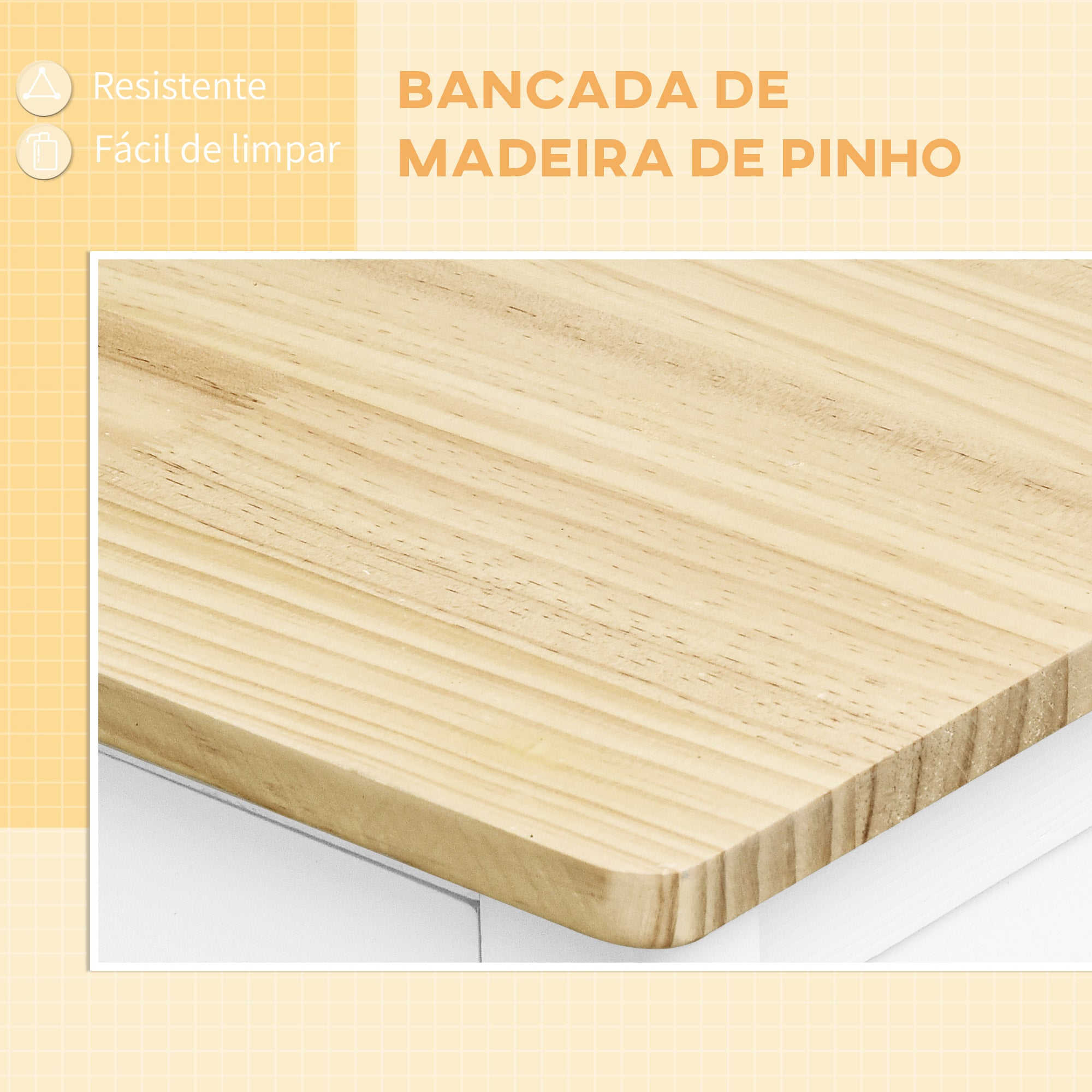 Carrinho de Cozinha Multiusos 88,5x40x86 cm - Branco
