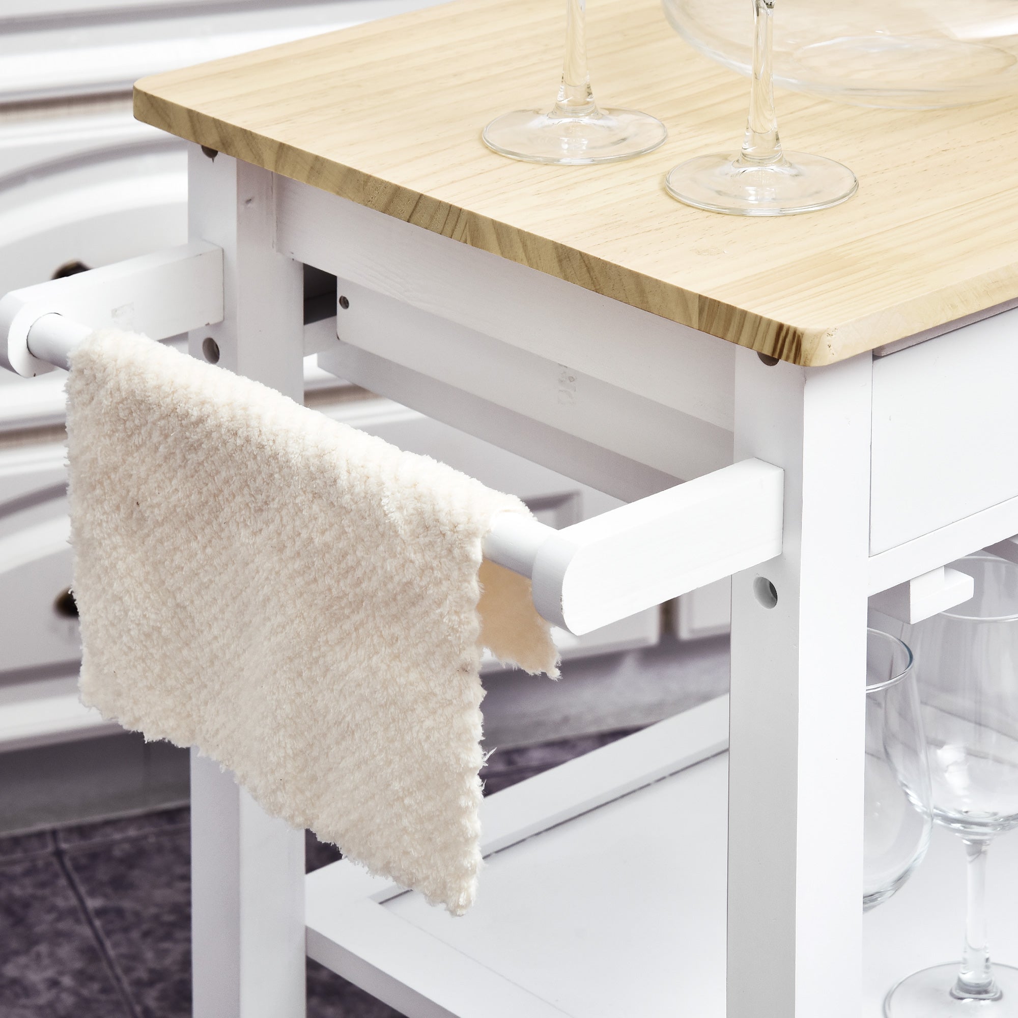 Carrinho de Cozinha Multiusos 88,5x40x86 cm - Branco
