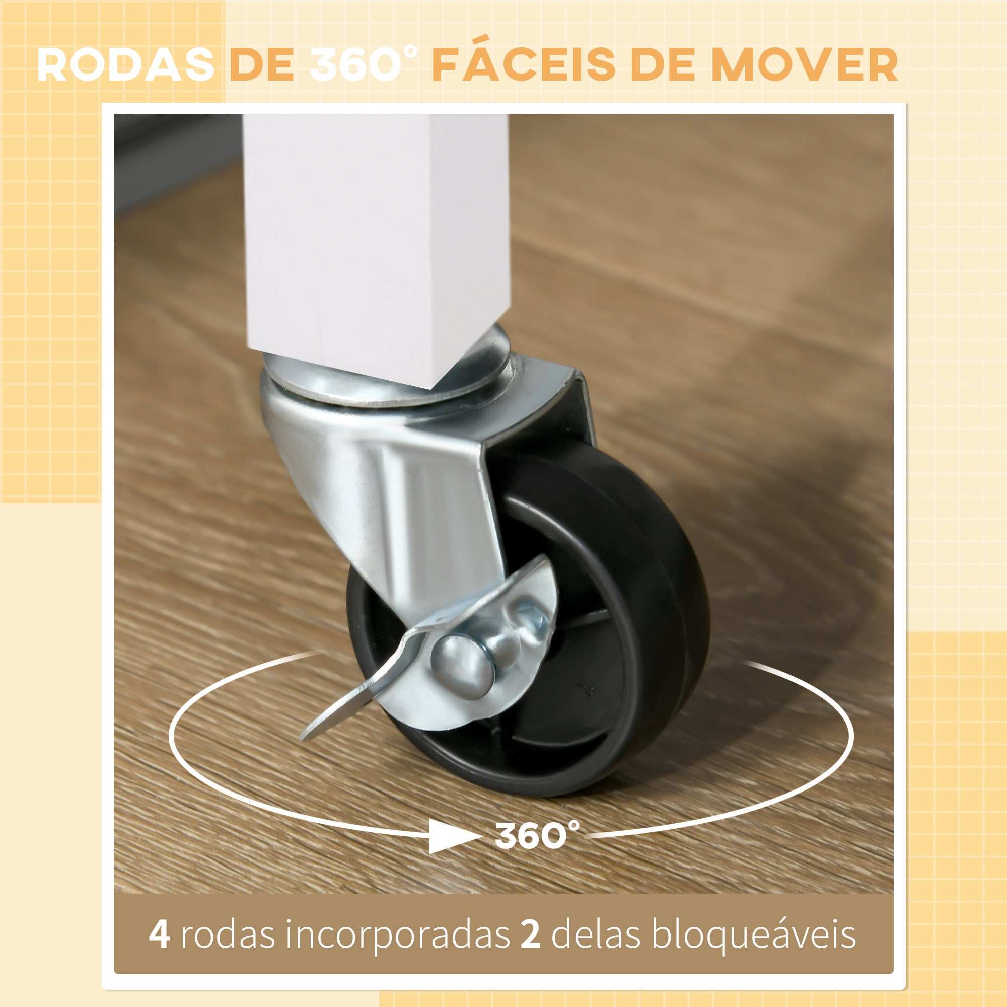 Carrinho de Cozinha Multiusos 88,5x40x86 cm - Branco