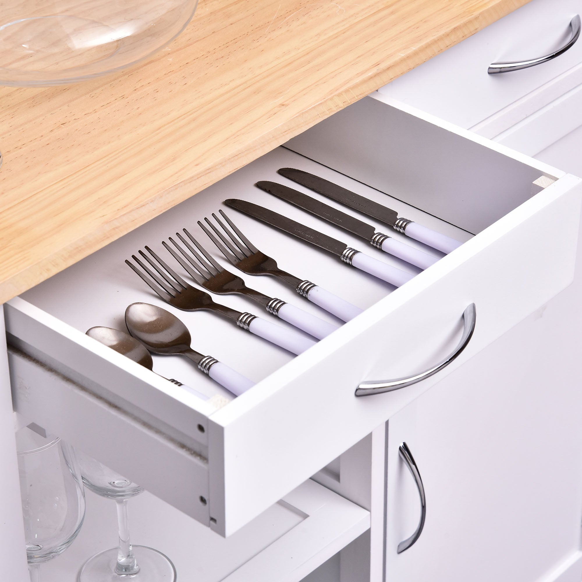 Carrinho de Cozinha Multiusos 88,5x40x86 cm - Branco