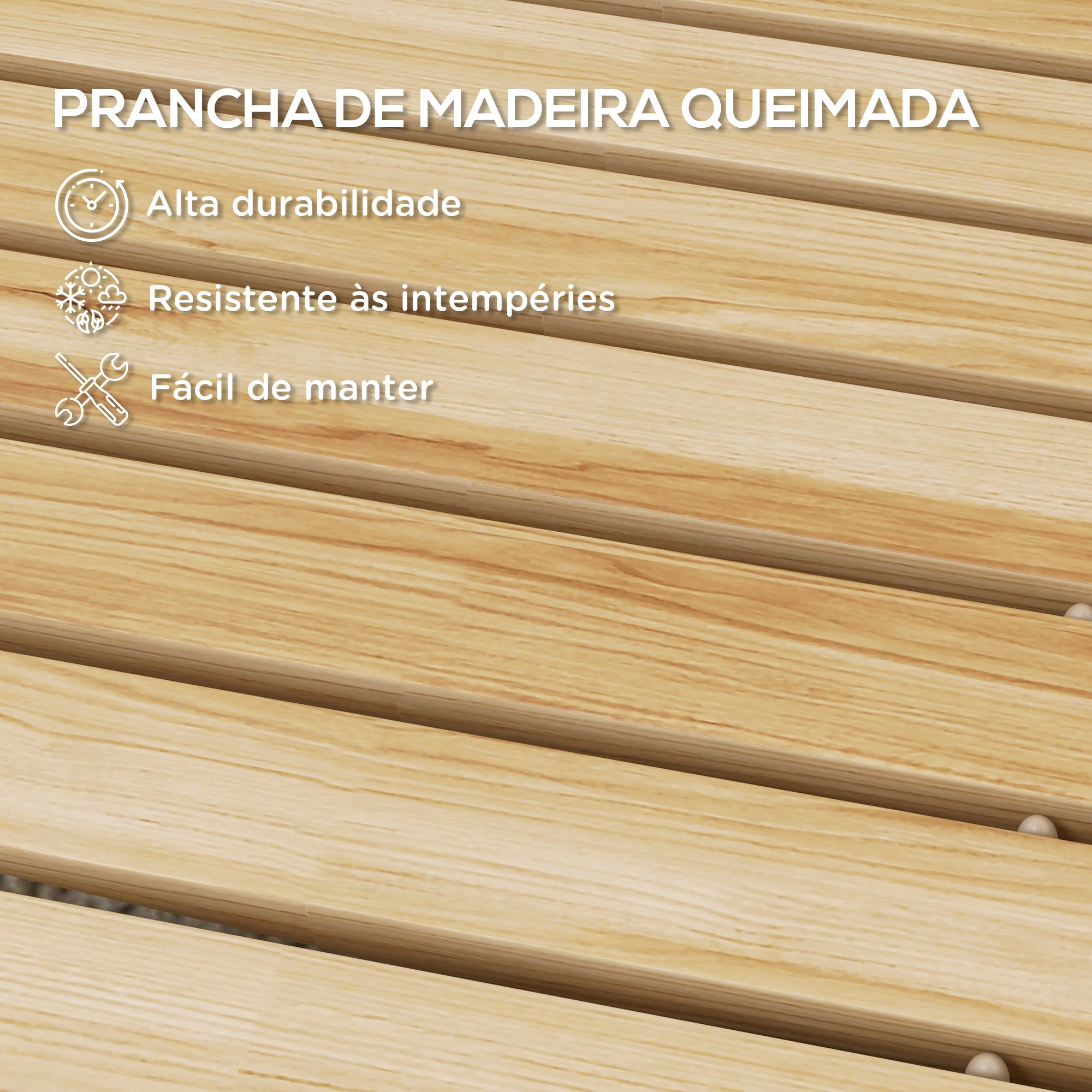 Estrado de Ripas de Madeira Natural 120x38 cm