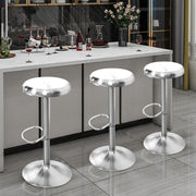 Banco de Bar Giratório Ajustável – 82 cm – Prateado – Aço Inoxidável