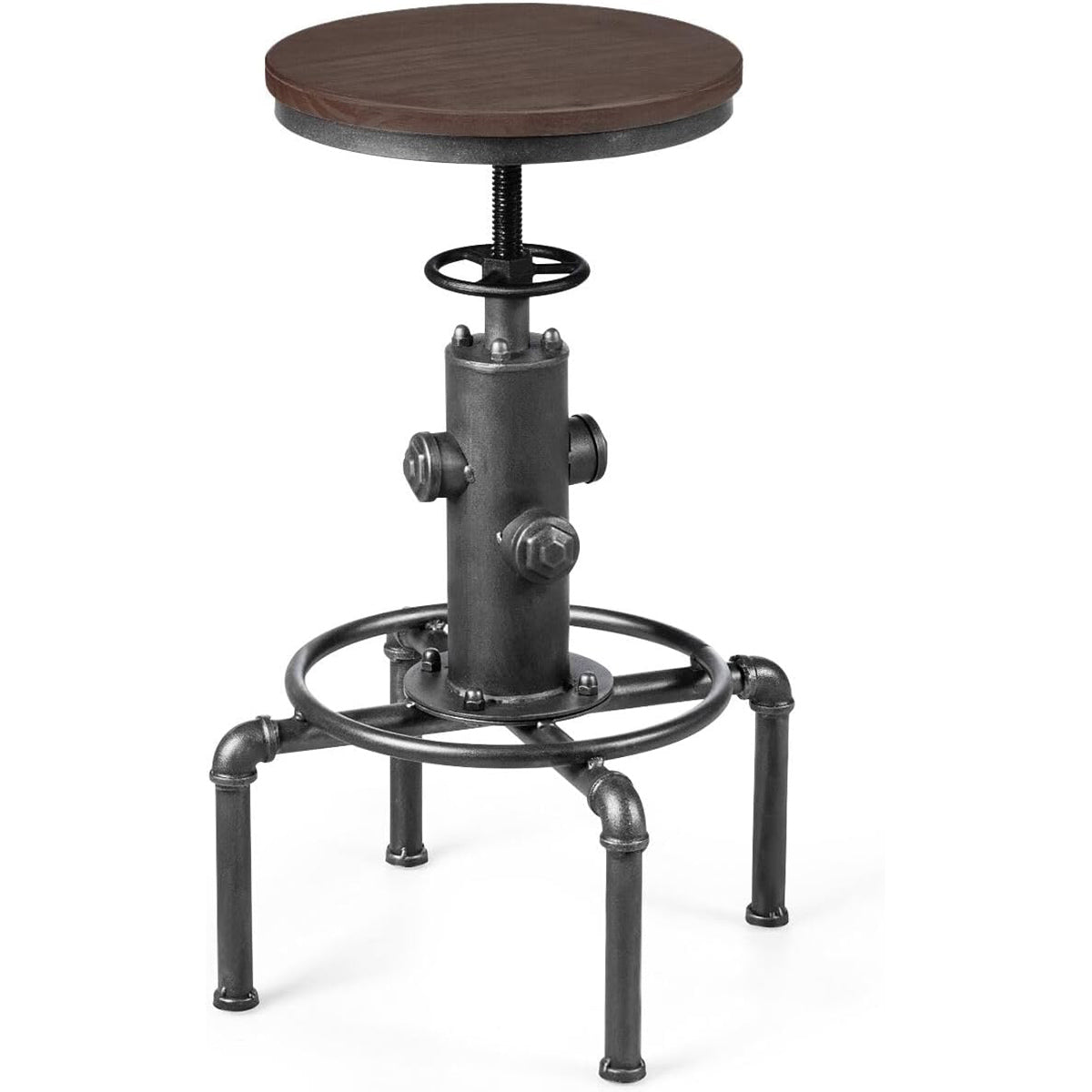 Banco de Bar Ajustável – 59,5-75 cm – Prateado – Madeira de Pinho