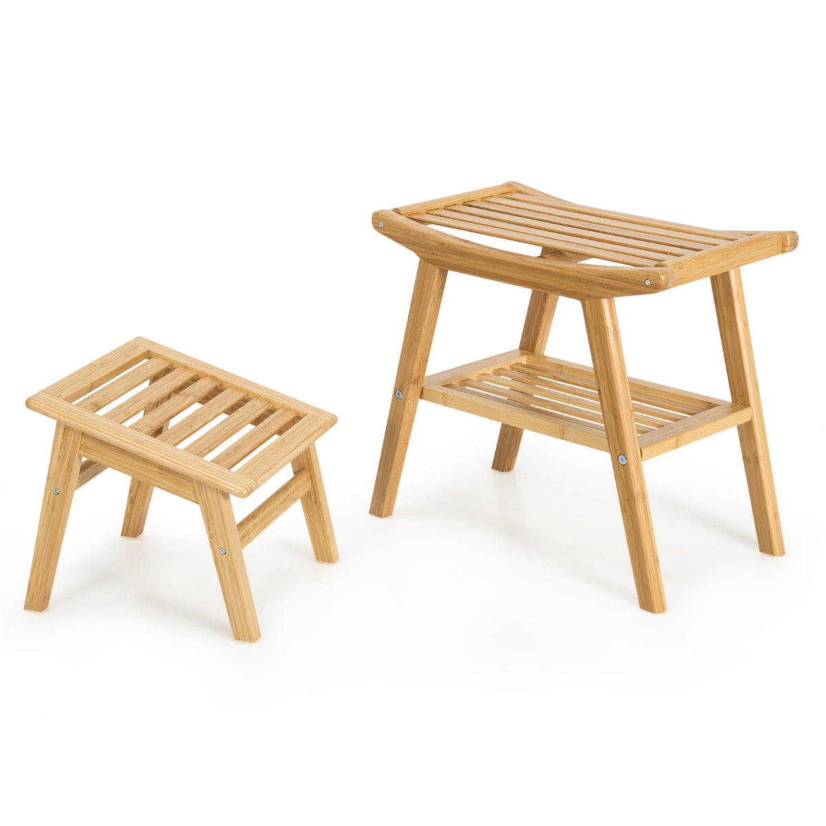 Banco de Bambu para Duche – 52 x 29 x 44 cm – Natural