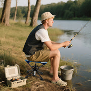 Taburete de Acampamento Dobrável com Bolsa de Transporte Trípode Pequeno Dobrável para Descanso na Pesca Mochila Excursionismo Azul Marinho