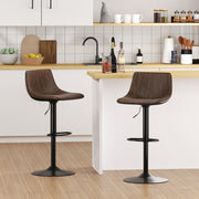 Conjunto de 2 Bancos de Bar Ajustáveis – 47,5 x 43 x 83-105 cm – Castanho – Metal