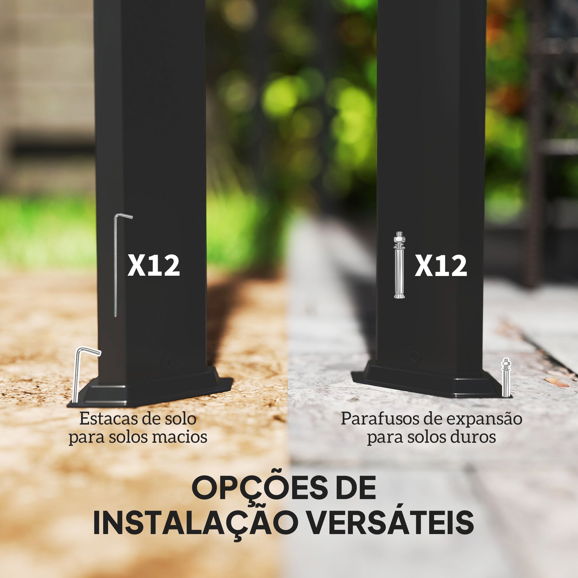 Pérgola de Alumínio 300x300x227 cm - Cor Cáqui