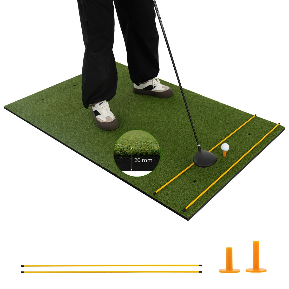 Tapete de Golf de Relva Sintética – 152 x 117 x 2 cm – Verde