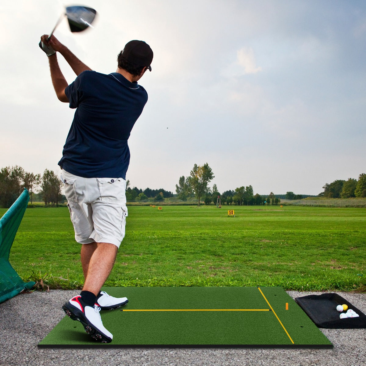 Tapete de Golf 3 em 1 – 152 x 92 x 2,5 cm – Verde – Sintético