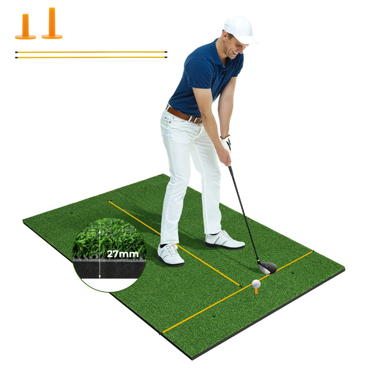 Tapete de Golfe – 152 x 92 x 2,7 cm – Verde – Sintético