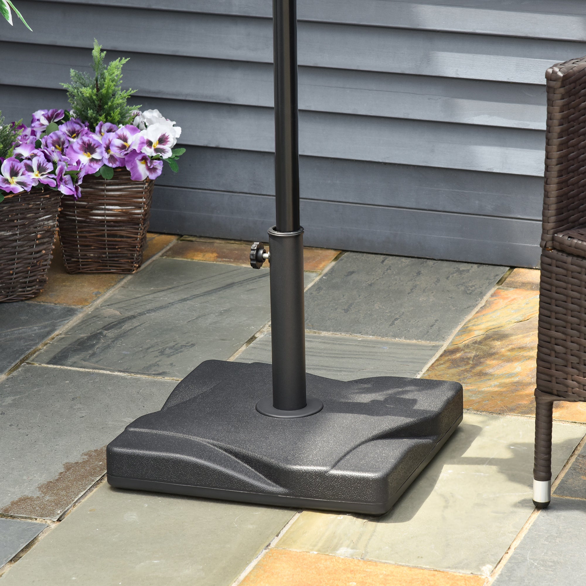 Base para Guarda Sol Quadrada – 41,5x41,5x35 cm – Preto – Plástico HDPE