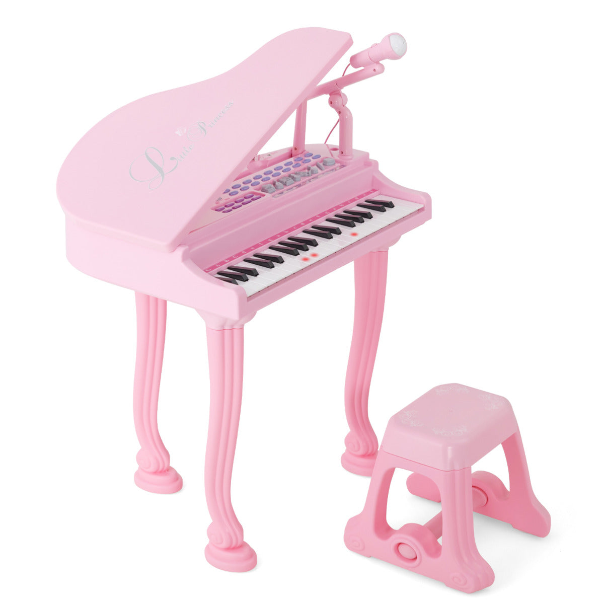Teclado de Piano Infantil – 37 teclas – Cor-de-Rosa – ABS e PE