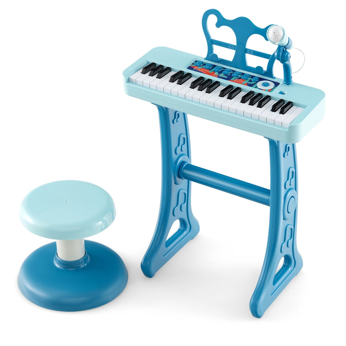 Piano Eletrónico Infantil – 37 teclas – Azul – PP e ABS