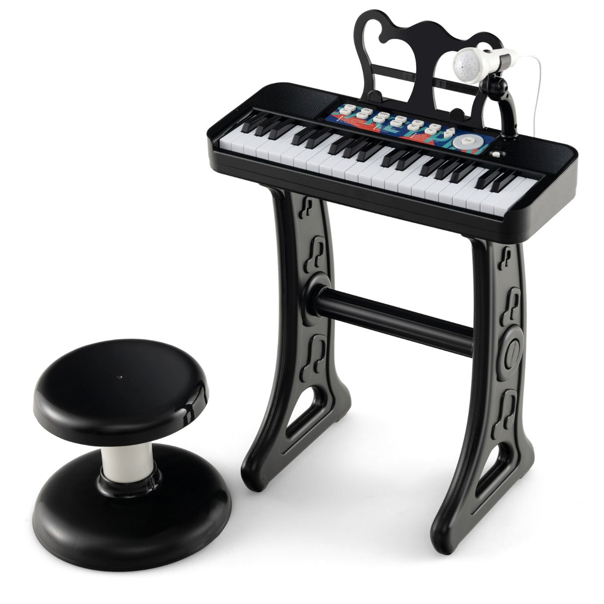 Piano Electrónico para Crianças – 41 x 23 x 46 cm – Preto – PP e ABS