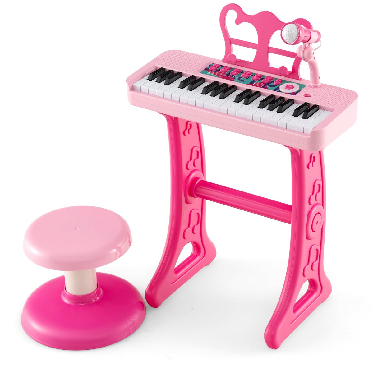 Piano para Crianças – 37 Teclas – Cor-de-Rosa – PP e ABS