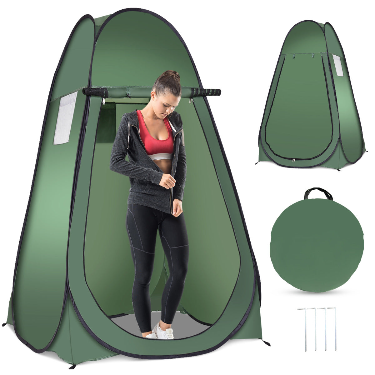Tenda de Campismo para Privacidade Impermeável Desdobrável - Verde