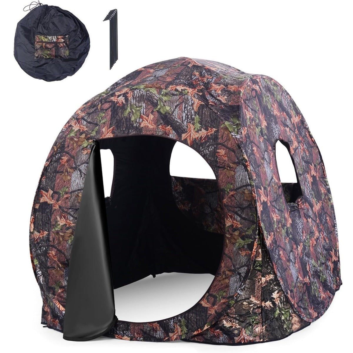 Abrigo de Caça Camuflado Tenda de Caça Portátil Pop-up para 3 Pessoas com Janela de Malha Fácil Montagem para Campismo