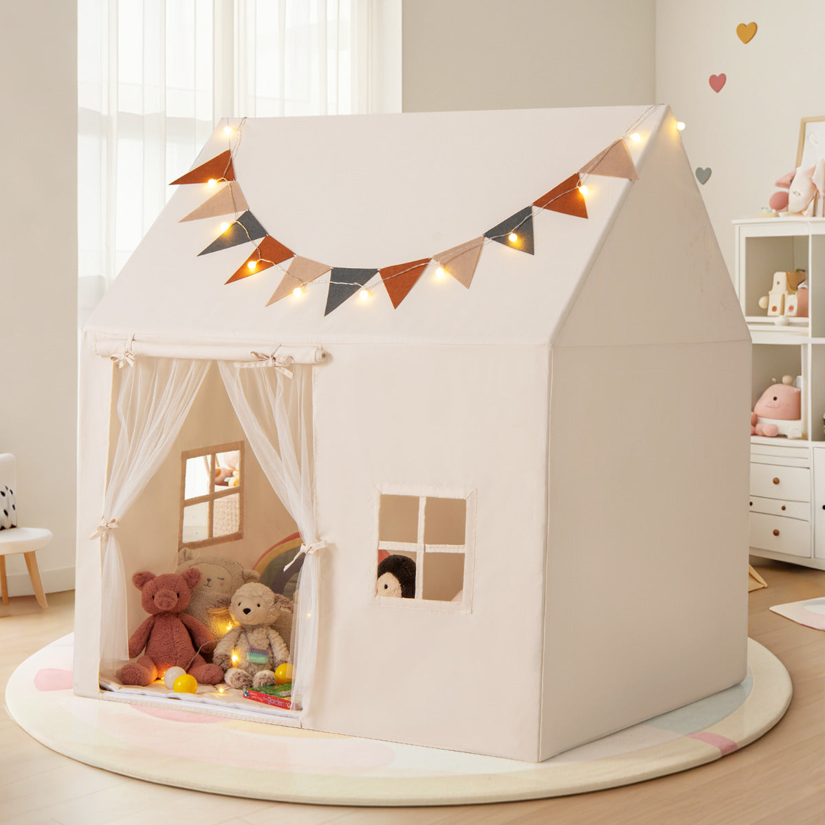 Casa de Jogo – 123 x 107 x 137 cm – Bege – Tecido Oxford