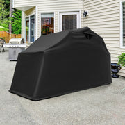 Cobertizo de Armazenamento para Motocicletas com Cobertura em Tecido Oxford e Janelas de Malha Enroláveis 345 x 137 x 190 cm Preto