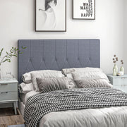 Cabeceira de Cama 160x7x120 cm Cinza - Estofada em Linho e Acolchoada