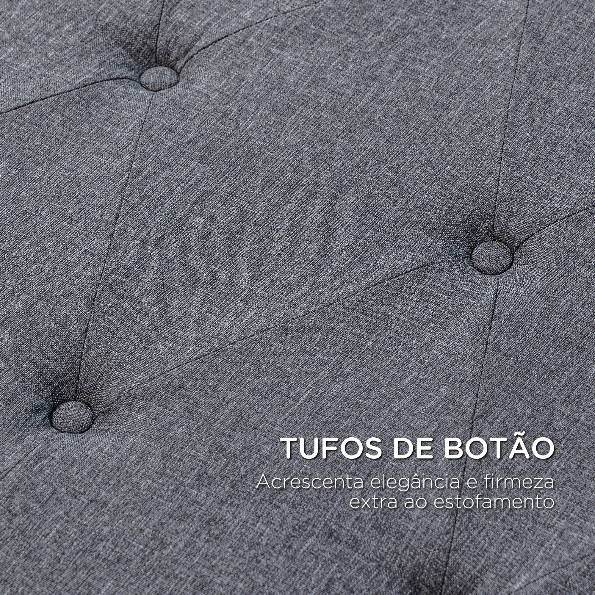 Cabeceira de Cama 160x7x120 cm Cinza - Estofada em Linho e Acolchoada