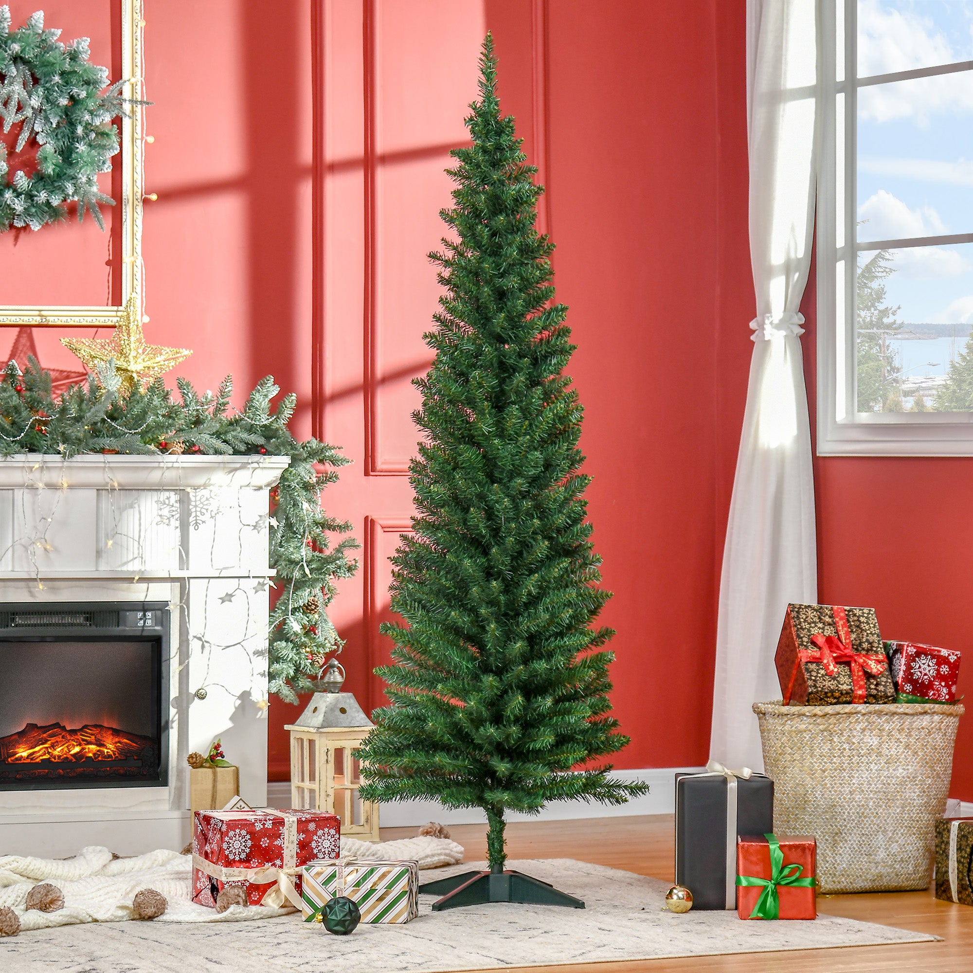 Árvore de Natal Artificial 180cm Verde Escuro Φ55x180cm