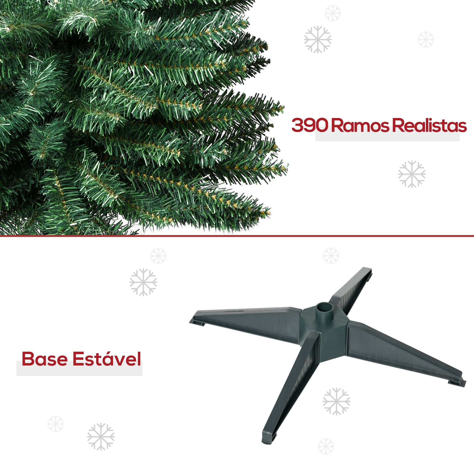 Árvore de Natal Artificial 180cm Verde Escuro Φ55x180cm