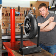 Suporte de Equilíbrio de Rodas para Motos com Cones Ajustáveis para Centragem - Casa e Oficina 40,5 x 22 x 51 cm Preto