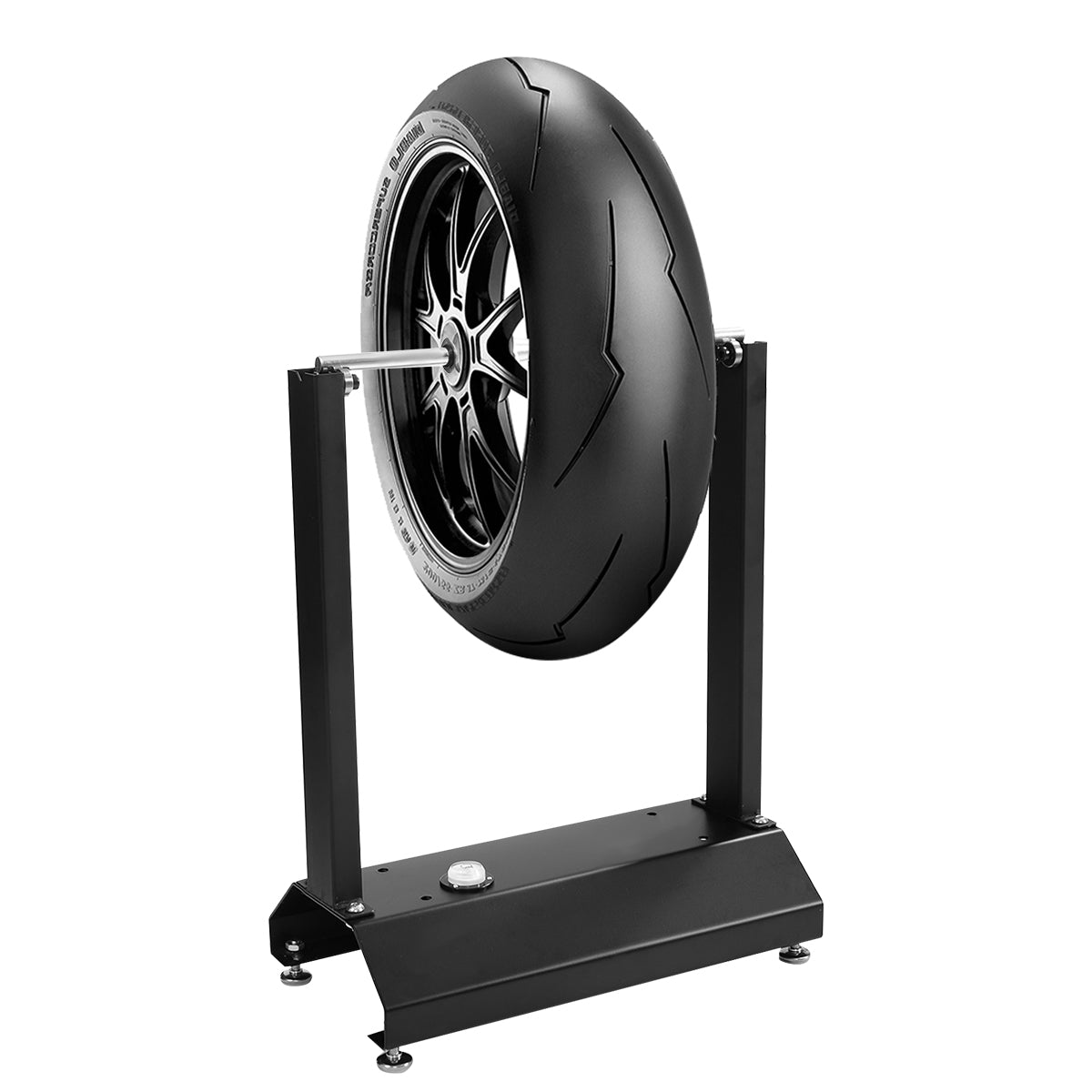 Suporte de Equilíbrio de Rodas para Motos com Cones Ajustáveis para Centragem - Casa e Oficina 40,5 x 22 x 51 cm Preto