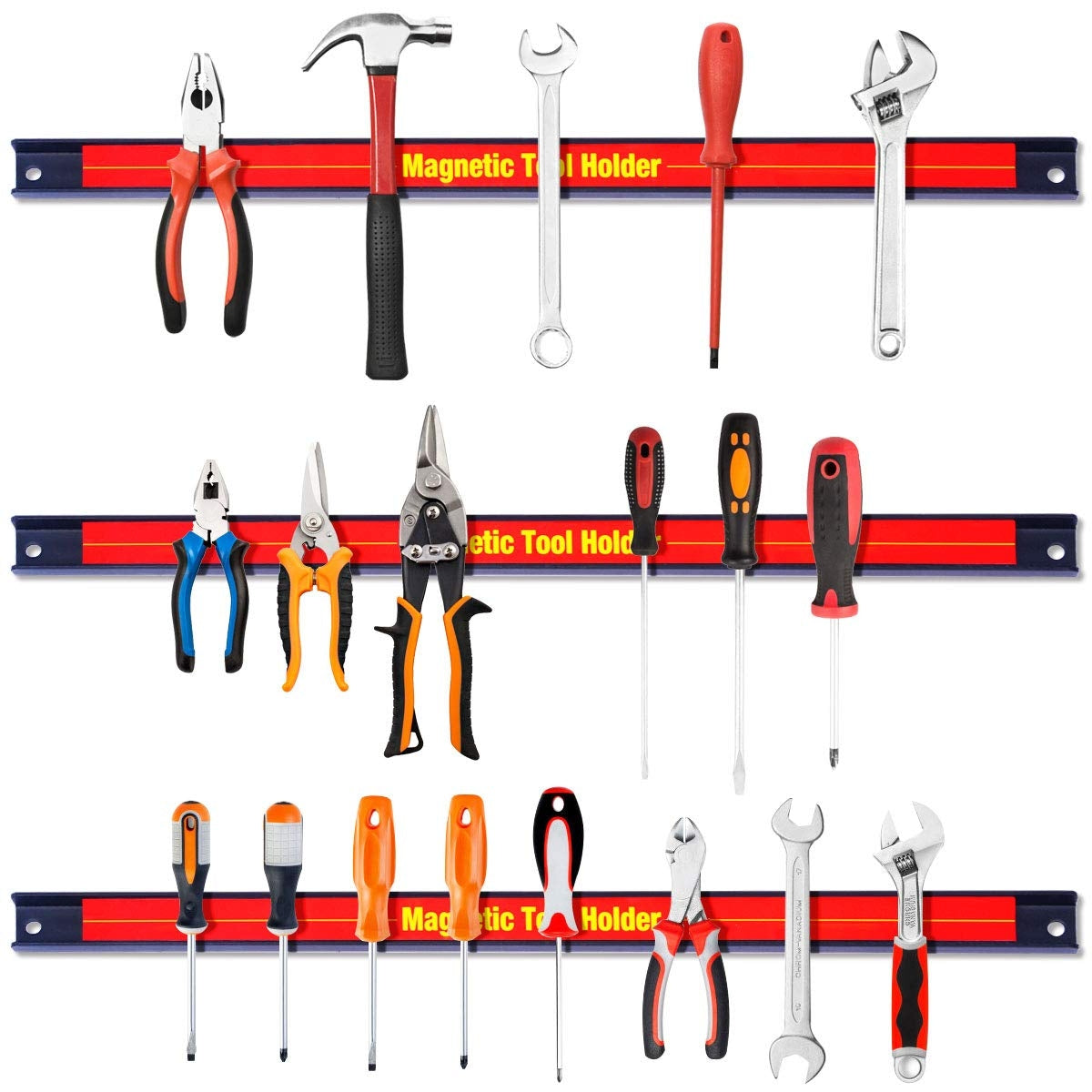 Conjunto de 3 Barras Magnéticas Suporte de Ferramentas