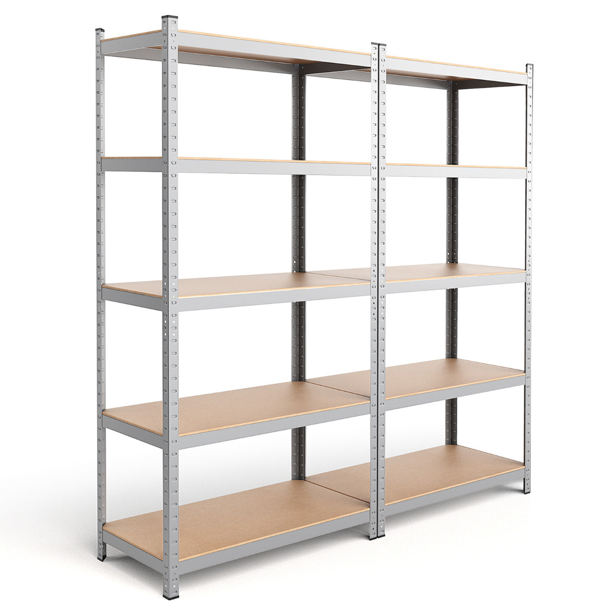 Estante de Armazenamento 5 Prateleiras Suporta até 875 kg Altura Ajustável Estante de Aço para Garagem Oficina 90x40,5x180,5cm Prateado