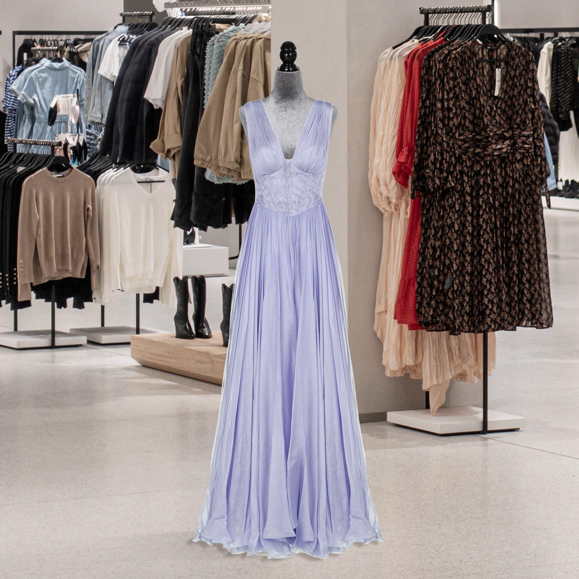 Manequim Feminino Ajustável 130-168 cm Cinza