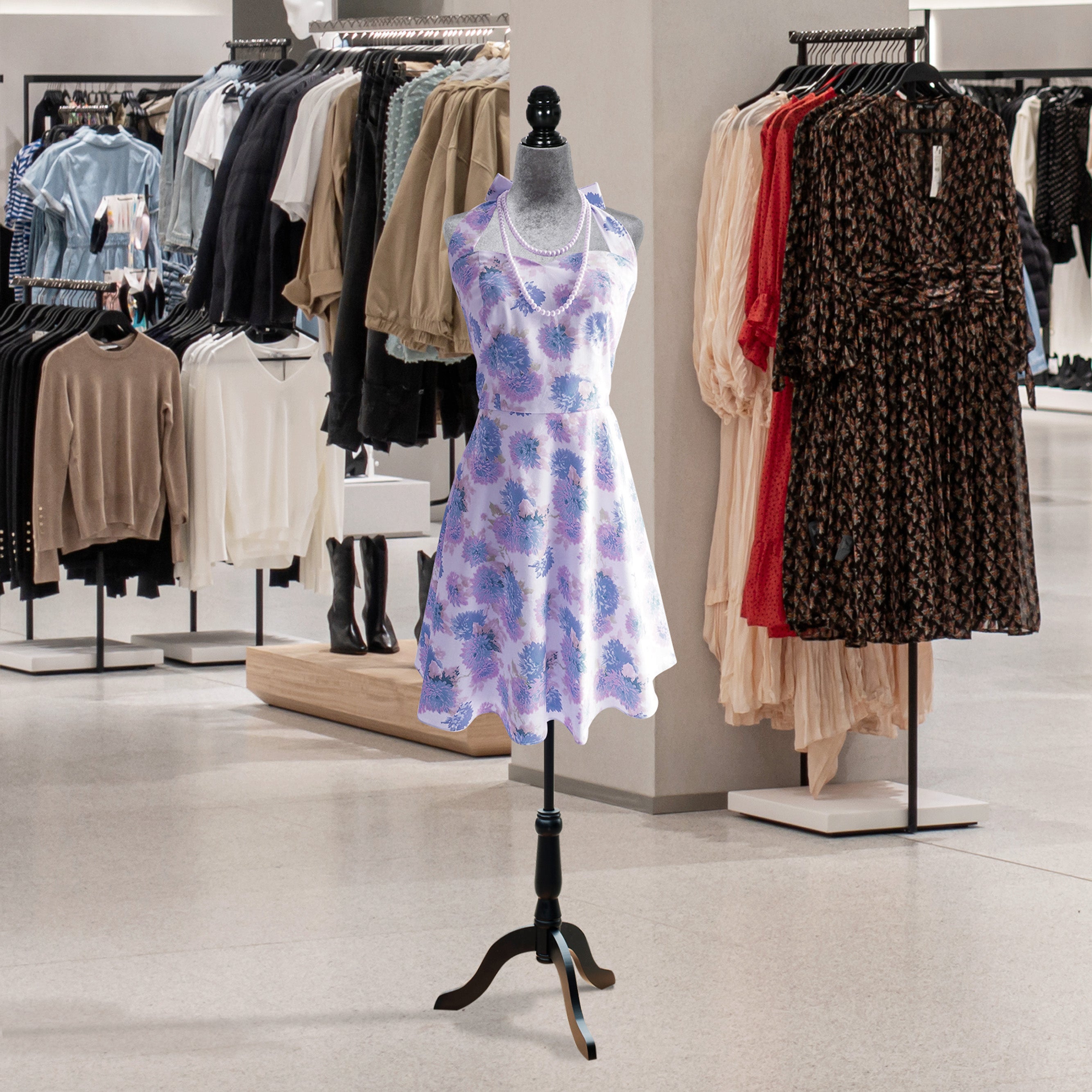 Manequim Feminino Ajustável 130-168 cm Cinza