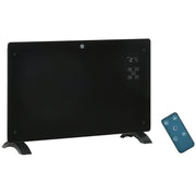 Aquecedor Elétrico 1000W/2000W Convecção Parede Ecrã LED Termostato 78x24x52 cm Preto