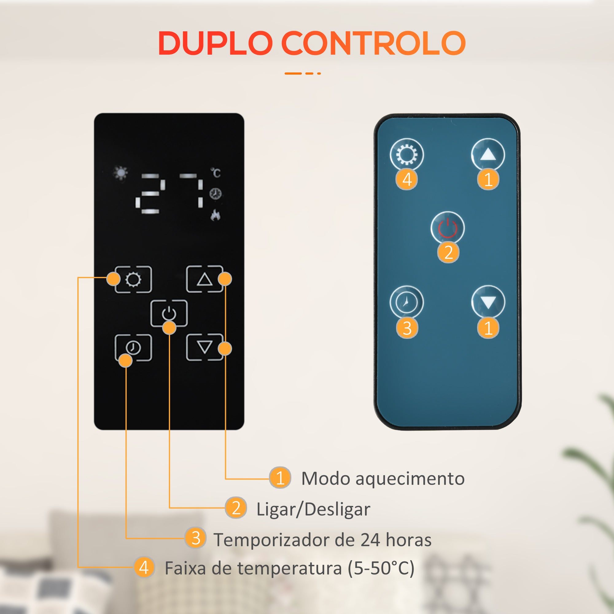 Aquecedor Elétrico 1000W/2000W Convecção Parede Ecrã LED Termostato 78x24x52 cm Preto