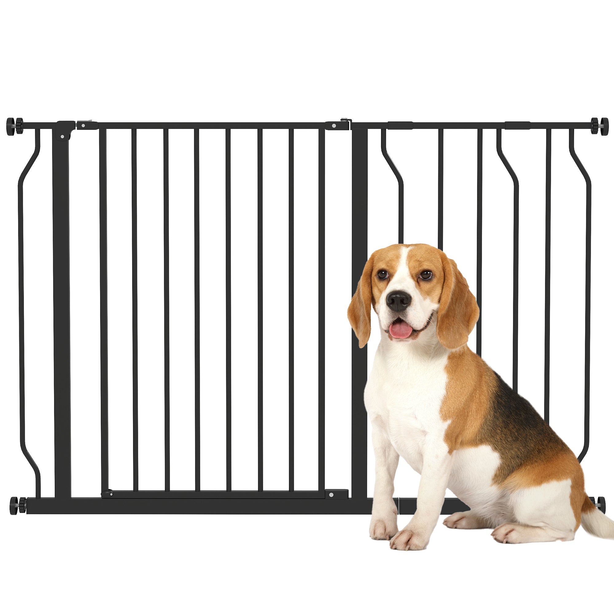 Barreira de Segurança Extensível para Cães - 115x1.5x76 cm - Cor Preto