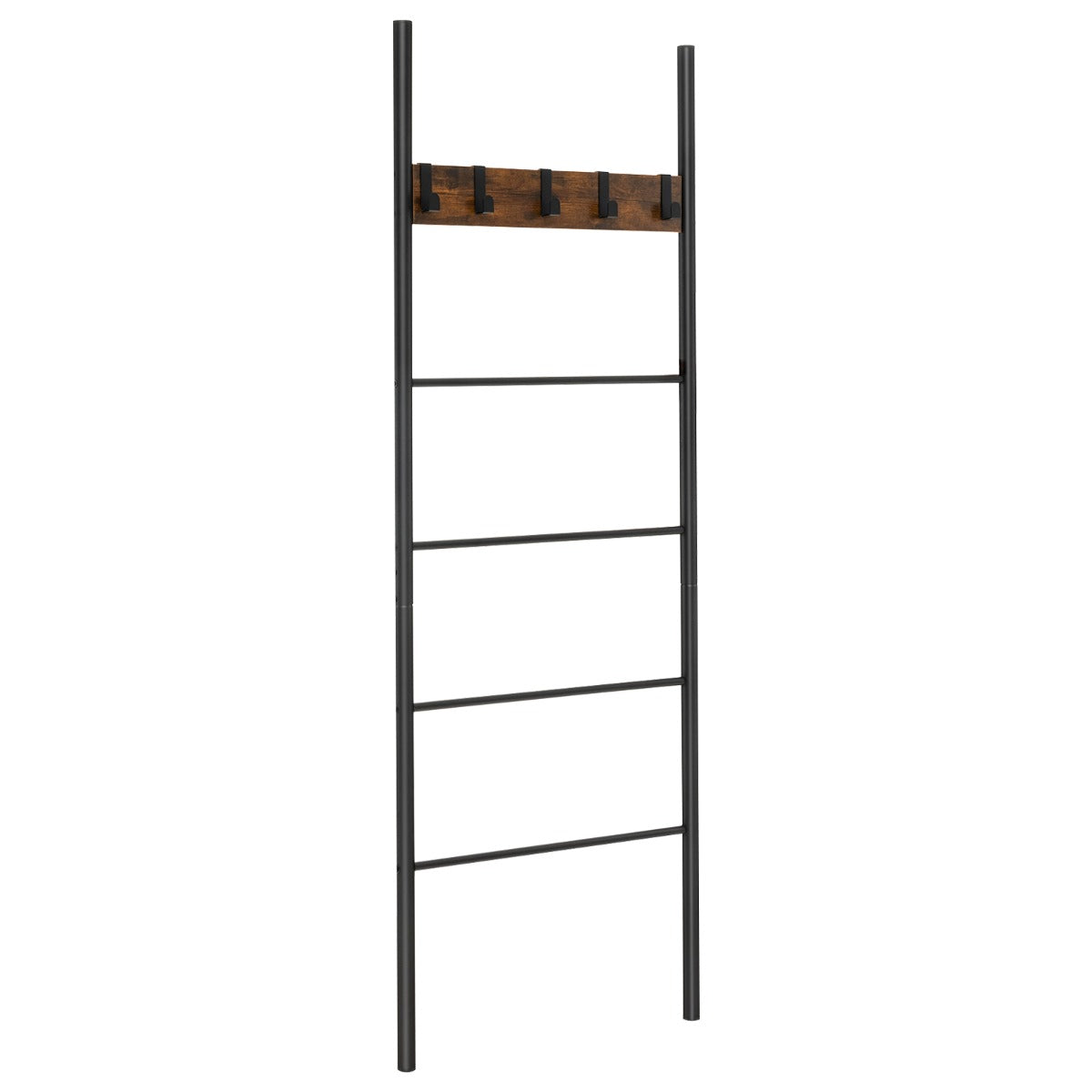 Suporte de Mantas Escada de Parede – 60 x 3,2 x 180 cm – Preto – Metal
