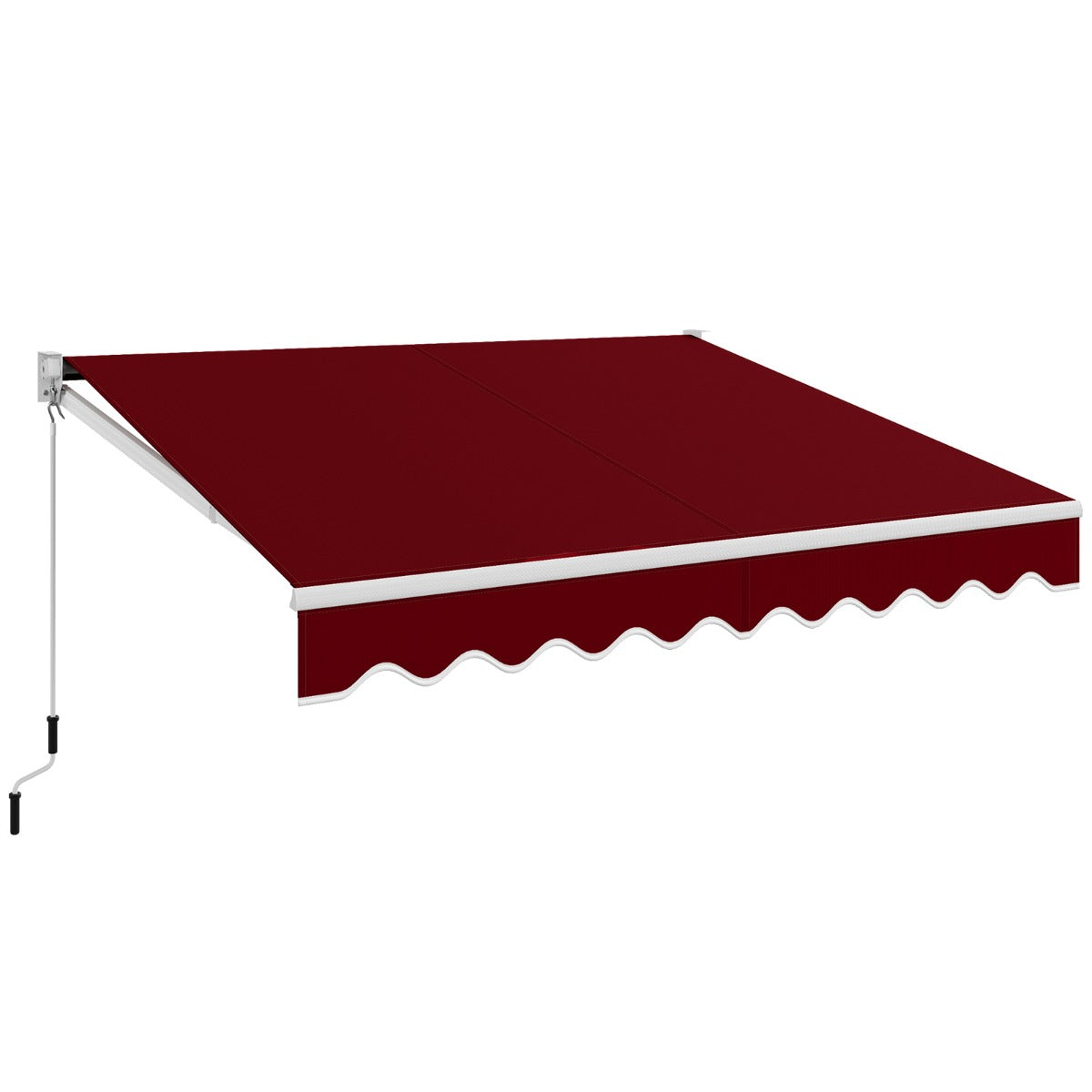 Toldo Retrátil 295 x 250 cm com Manivela Manual Marquise para Parede Porta Janela Vermelho