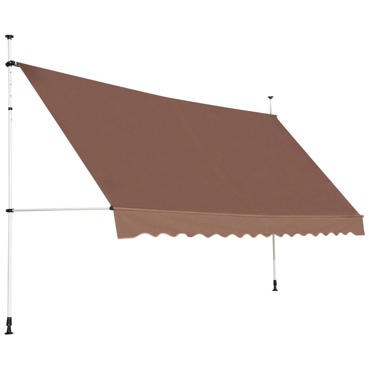 Toldo Retráctil Resistente aos Raios UV e Impermeável com Manivela - 395 x 120 cm - Marrom