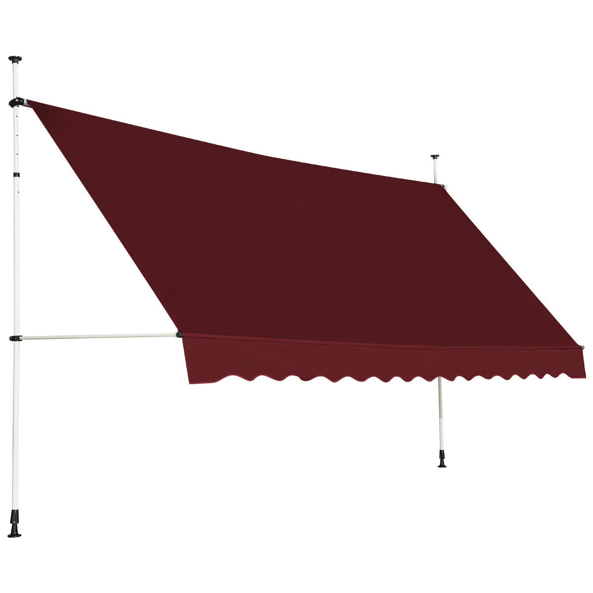 Toldo Retráctil e Telescópico Resistente aos Raios UV Impermeável com Manivela Altura Regulável para Janela Varanda Jardim 395 x 120 cm - Vermelho
