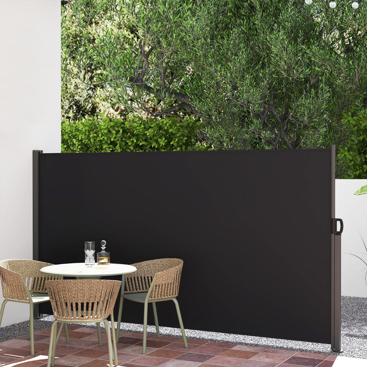 Toldo Lateral Retráctil para Pátio 300x160cm - Pantalla Protetora de Privacidade para Exterior