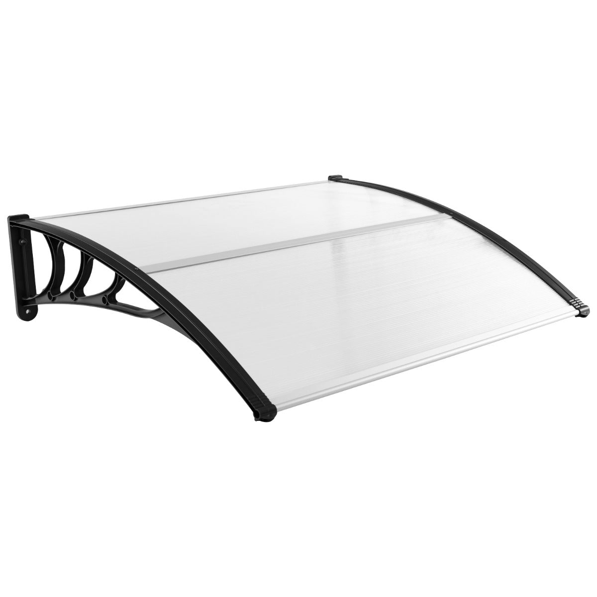 Toldo para Janela ou Porta 122 x 99 cm Proteção Solar Chuva Neve Vento Exterior para Unidade de Ar Condicionado Preto