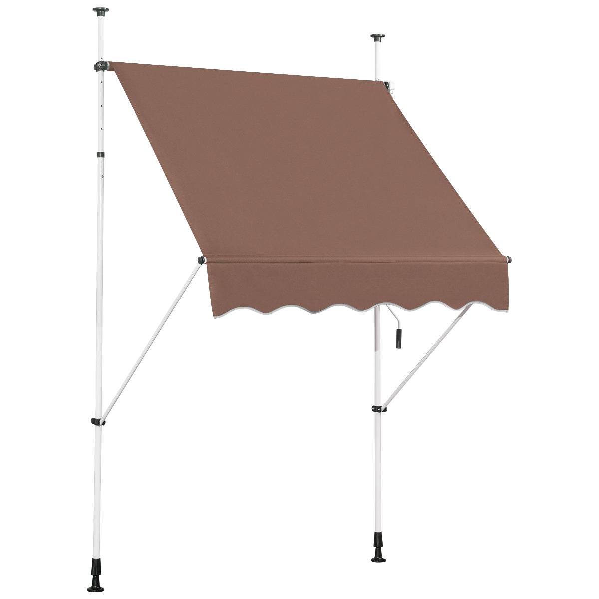 Toldo Telescópico e Retrátil Resistente a Raios UV Impermeável - Marrón - 150cm