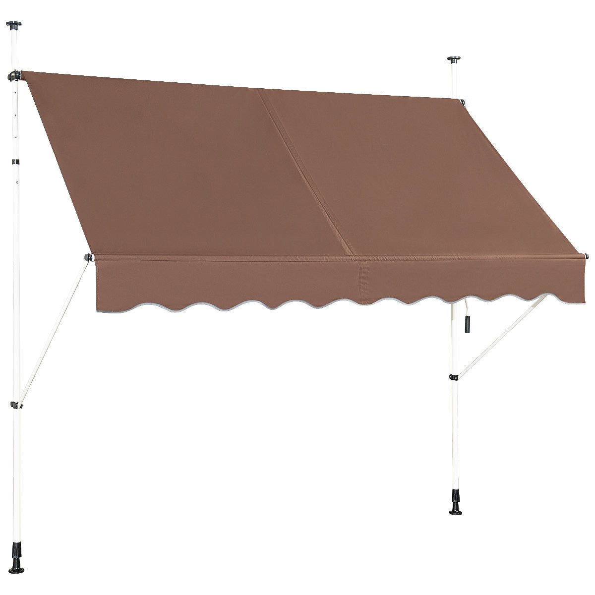 Toldo Telescópico e Retrátil 150/250 cm Resistente aos Raios UV - Marrón
