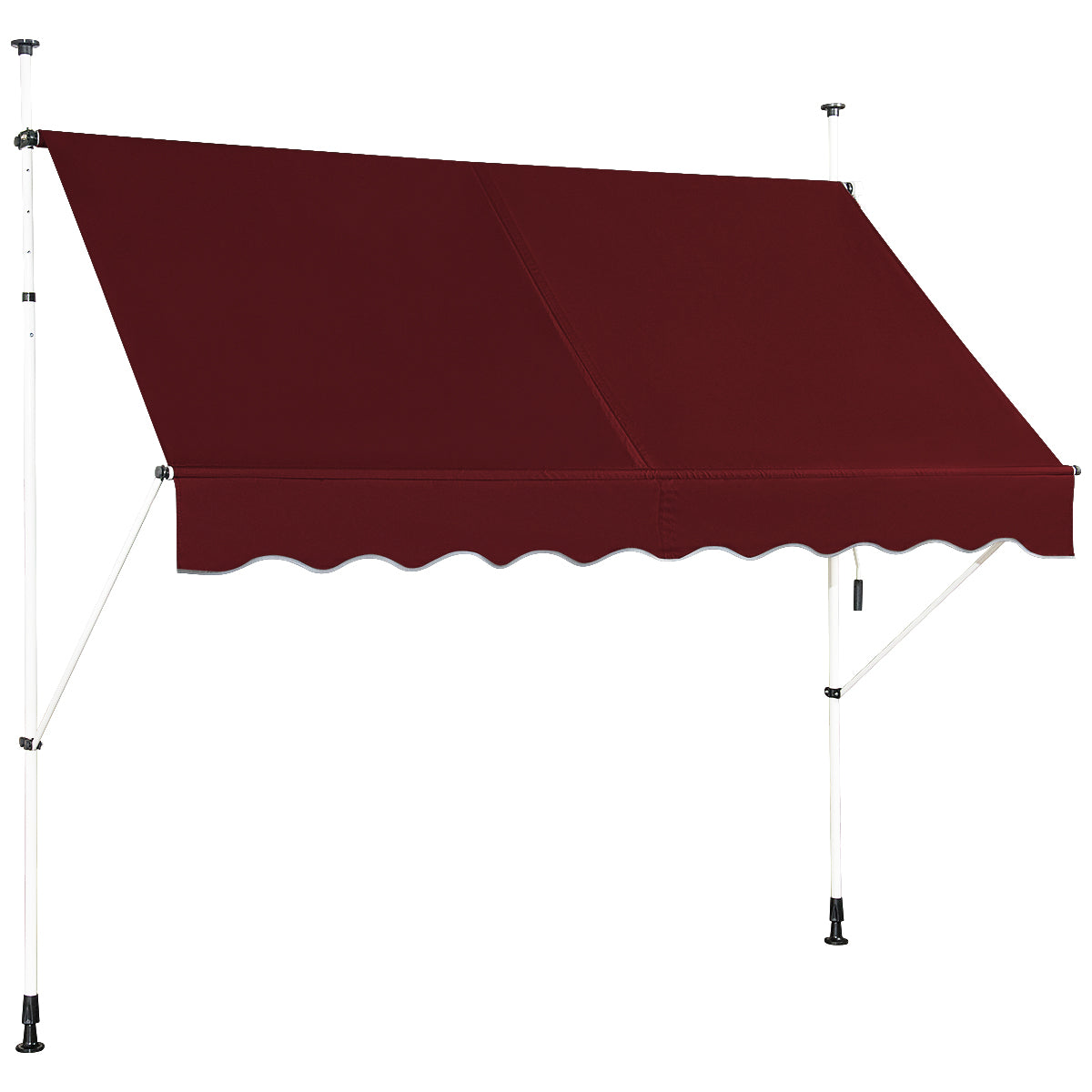 Toldo Telescópico e Retráctil Resistente aos Raios UV - Vermelho - 250 cm