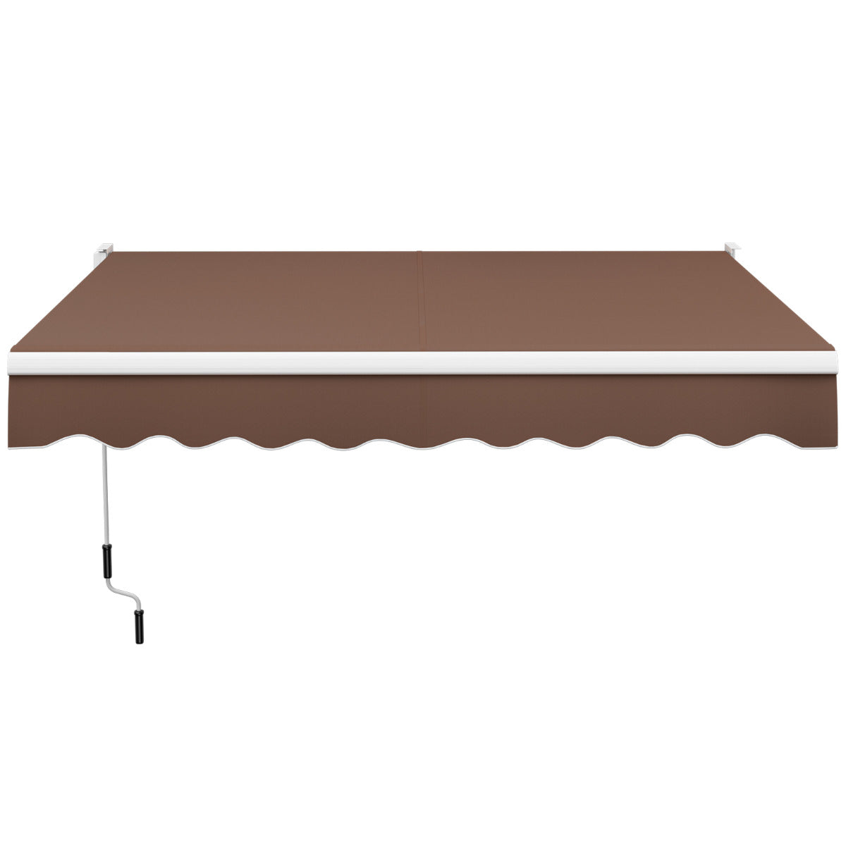 Toldo Retrátil 295 x 250 cm com Manivela Manual para Paredes, Portas e Janelas - Café