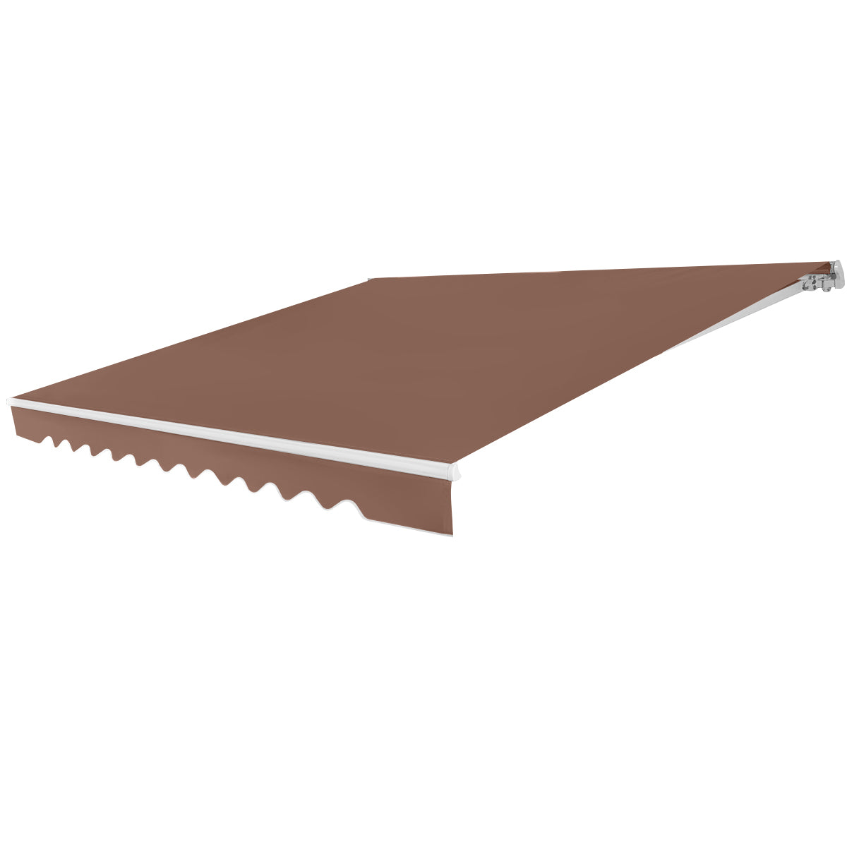 Toldo Retráctil 3,6 x 3 m em Alumínio com Manivela e Poliéster Impermeável para Janela Varanda Terraço Castanho