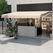Toldo Retráctil para Pátio 4 x 2,5 m em Poliéster com Manivela Manual - Estrutura em Alumínio Resistente - Bege